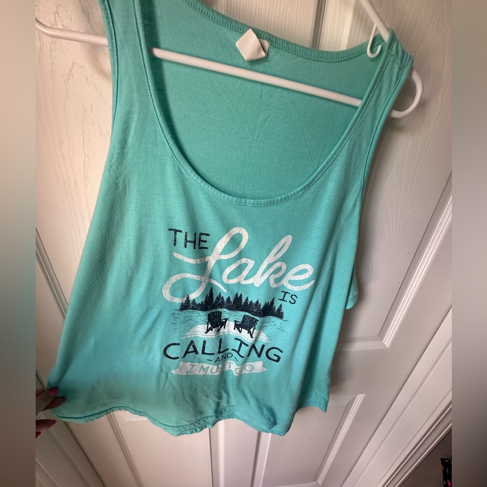 Women's Aqua Graphic Tank Top